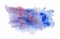 Deep blue and pink expressive watercolor blob
