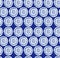 Deep blue rural seamless pattern. Fabric texture with decorative flowers