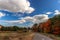 Deep blue sky accentuated by the bright clouds on a Fall day, ON, Canada