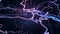 Deep blue space with neurons, 3D animation