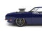 Deep blue vintage American muscle car - side view cut shot