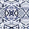 Deep blue watercolor ornamental abstract seamless pattern in bohemian style