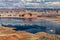 Deep blue waters of the Colorado river at the marina, Wahweap lookout, Page, AZ