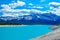 Deep blue waters of Lake Abraham