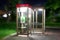 Deep Bokeh of Empty Telephone booths in the midnight in Tokyo