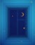 Deep dive to the night dream concept, reflection window night with moon and star in the water,