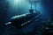 Deep-diving Military submarine. Generate Ai