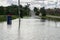 Deep flood water across Heatherton Road highway in Dandenong