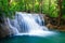 Deep forest Waterfall in Kanchanaburi, Thailand