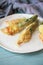 Deep Fried Baby Courgette or Zucchini Squash Blossoms