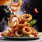 Deep fried battered squid rings calamari