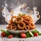 Deep fried battered squid rings calamari