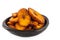 Deep fried ripe plantain slices isolated