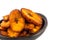 Deep fried ripe plantain slices isolated