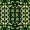 Deep Green Repeated African Pattern. Leafy Color