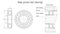 Deep groove ball bearing. General drawing and installation diagram. Vector technical sketch