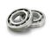 Deep groove ball bearings isolated white fonom.