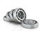 Deep groove ball bearings isolated white fonom.