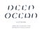 Deep ocean italic font. Vector alphabet