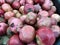 Deep pink pomegranate fruits