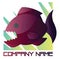 Deep pink and purple piranha vector logo design on a