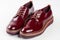 Deep red shiny pair of shoes