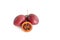 Deep red tamarillo tree tomato sliced and whole