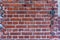 Deep red vintage bricks stone mortar stucco wall background backdrop wallpaper. Background of red brick wall pattern texture.