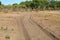 deep sand resurfacing the track cars,at the Bwabwata, Namibia