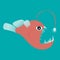 Deep Sea Anglerfish vector illustration isolated graphic