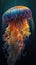 deep sea colorful giant jellyfish