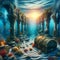 Deep-Sea Discovery: Futuristic AI Generated Image of a Sunken Treasure Chest
