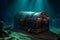 Deep sea mystery, 3D rendering presents an old treasure chest