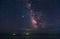 Deep sky astrophotography. Milky Way over the sea