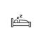 Deep sleep, man sleeping line icon