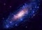 Deep Space Galaxy Andromeda. Low Poly.