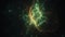 Deep space green nebula in the universe