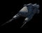 Deep Space Transport Starship on Black Background - Front View
