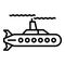 Deep submarine icon, outline style
