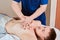 Deep tissue massage therapy that applies deeper, more targeted pressure than classic or relaxation therapies.