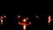 Deepak oil lamp. Deepavali or Diwali oil clay lamp. Halloween decoration and candle light closeup in dark night background.