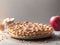 Deepdish Vegan Apple Pie Isolated On White Background. Generative AI