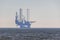 Deepwater oil platform on the open sea