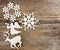 Deer, angel and snowflake shape made of wood