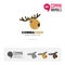 Deer animal concept icon set and modern brand identity logo template and app symbol based on comma sign