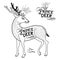 Deer Animal Illustration With A Crown On His Head And Text. Prince Deer.