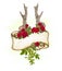 Deer antler with roses and banner