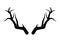 Deer antlers vector s. Hand drawn silhouettes of hunting trophies.Silhouette of the horns