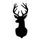 Deer. Black cut silhouette on a white background. Hand drawn design elements. Vector illustration.