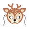 Deer Carnival Mask. Spotted Reindeer with Horns